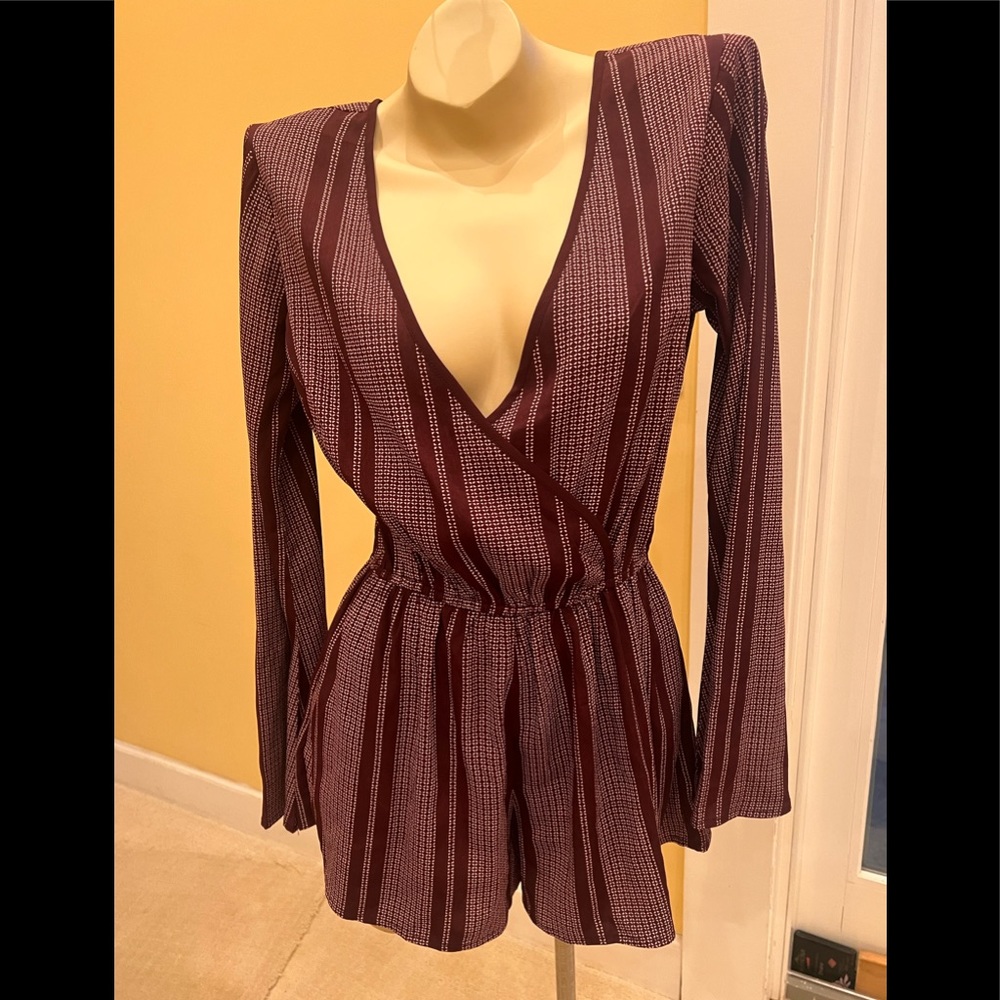 Bell sleeves v front romper